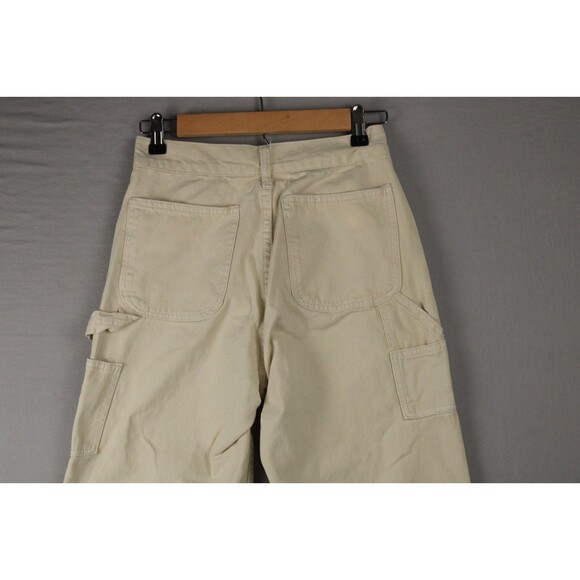 J Galt Denim Women's Beige Carpenter Pants Size Medium Straight Leg Casual Fall - Picture 11 of 15